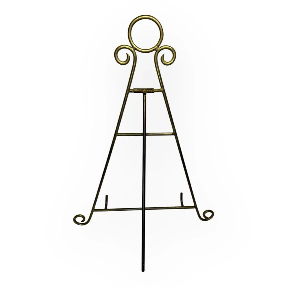 Vintage Solid Brass Adjustable Display Easel Stand Plate‎ Book Art Holder 17–19